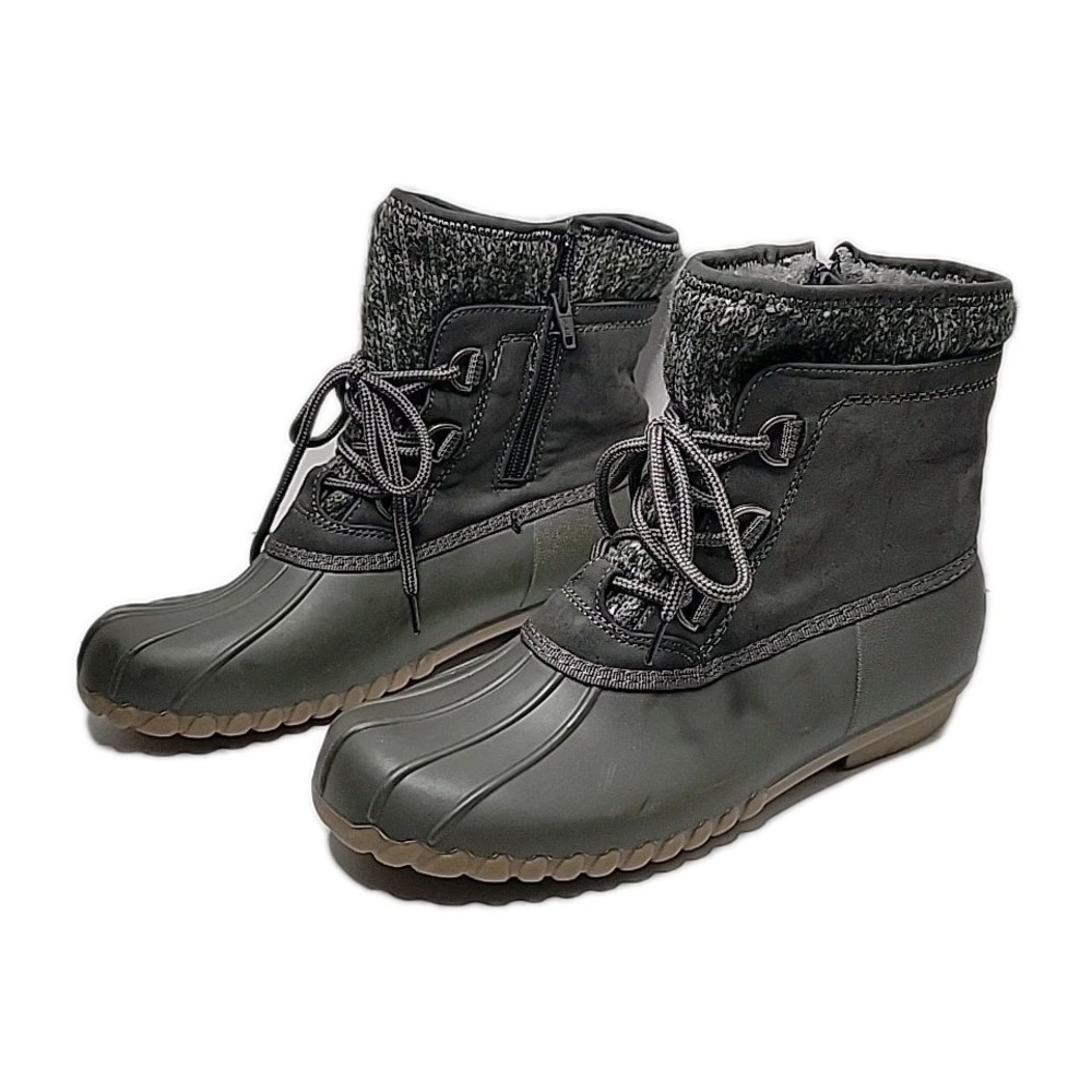 Bare Traps Womens Fawkes Ankle Rain Duck Boots Lace Up Size 6M Grey